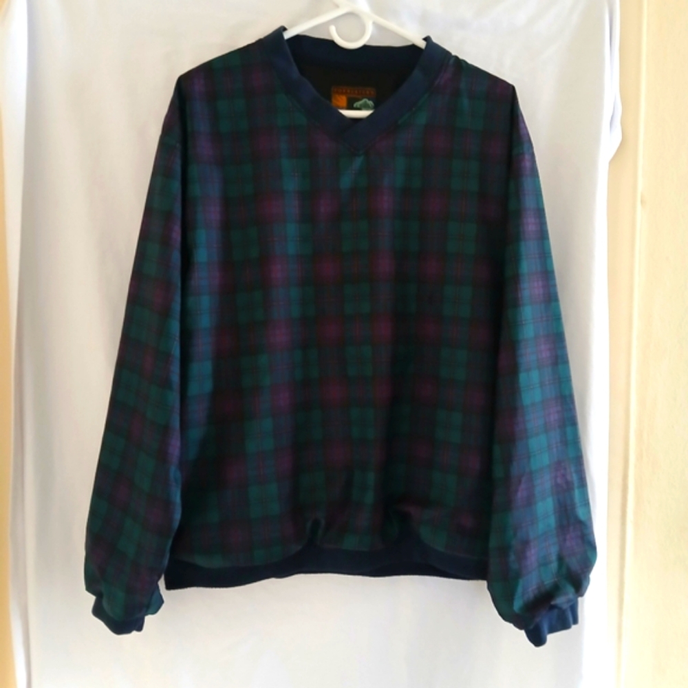 Forrester's Outerwear Plaid V Neck Windbreaker Made in USA